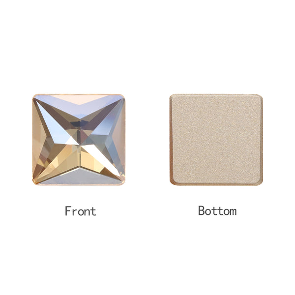 Golden Shadow Square Shape High Quality Glass Beveled Flat Back Rhinestones WholesaleRhinestone