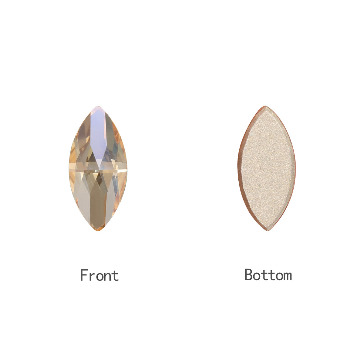Golden Shadow Navette Shape High Quality Glass Beveled Flat Back Rhinestones WholesaleRhinestone