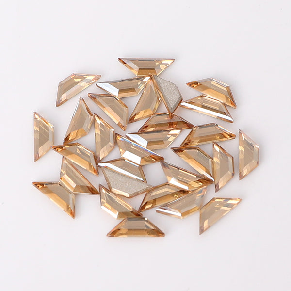 Trapeze Shape Multi Colors Small Size Glass Beveled Flat Back Fancy Rhinestones For Nail Art WholesaleRhinestone