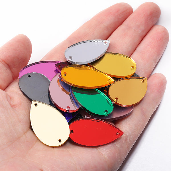Drop Shape Multi Colors Acrylic Sew-on Mirror For Dance Costume WholesaleRhinestone