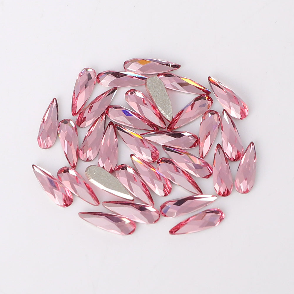 Raindrop Shape Multi Colors Small Size Glass Beveled Flat Back Fancy Rhinestones For Nail Art WholesaleRhinestone