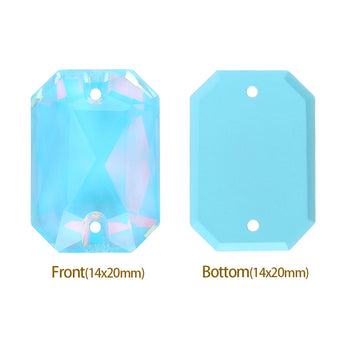 Aquamarine AM Octagon Shape High Quality Glass Sew-on Rhinestones WholesaleRhinestone