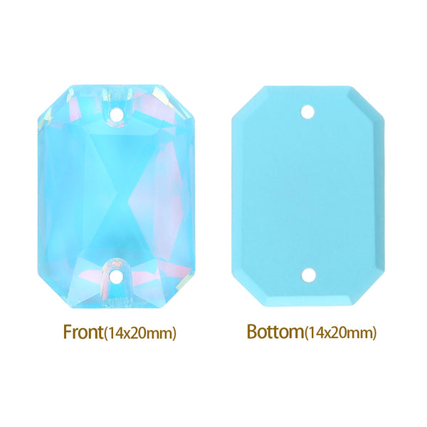 Aquamarine AM Octagon Shape High Quality Glass Sew-on Rhinestones WholesaleRhinestone