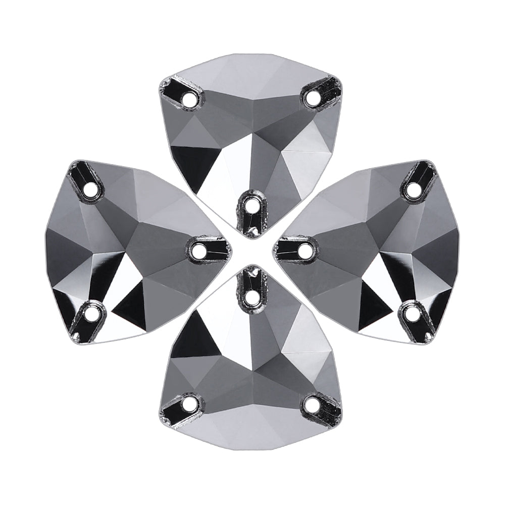 Jet Metallic Silver Trilliant Shape High Quality Glass Sew-on Rhinestones WholesaleRhinestone Main image