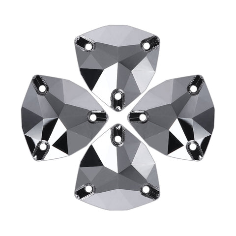 Jet Metallic Silver Trilliant Shape High Quality Glass Sew-on Rhinestones WholesaleRhinestone Main image