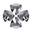 Jet Metallic Silver Trilliant Shape High Quality Glass Sew-on Rhinestones WholesaleRhinestone