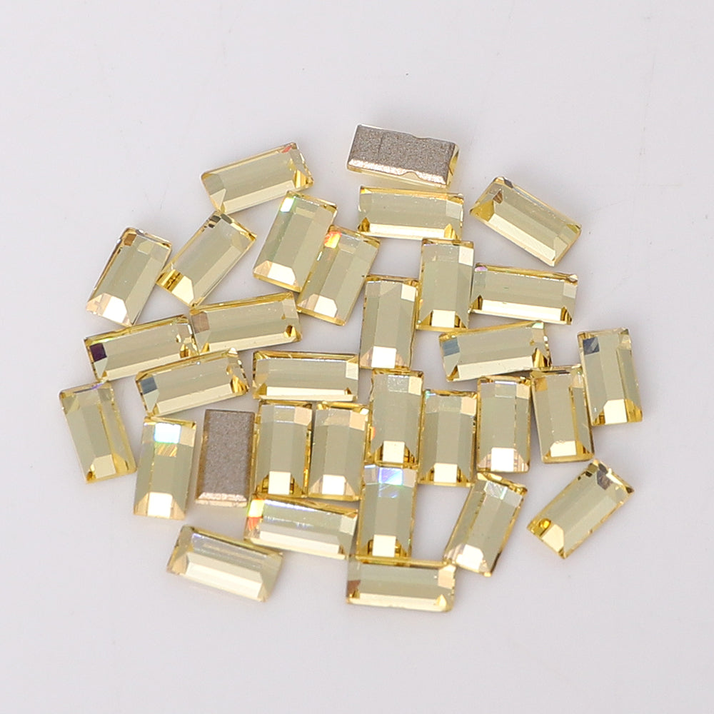 Rectangle Shape Multi Colors Small Size Glass Beveled Flat Back Fancy Rhinestones For Nail Art WholesaleRhinestone