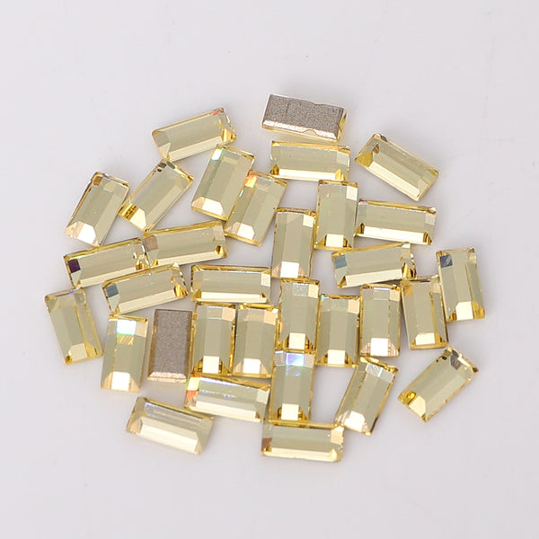 Rectangle Shape Multi Colors Small Size Glass Beveled Flat Back Fancy Rhinestones For Nail Art WholesaleRhinestone