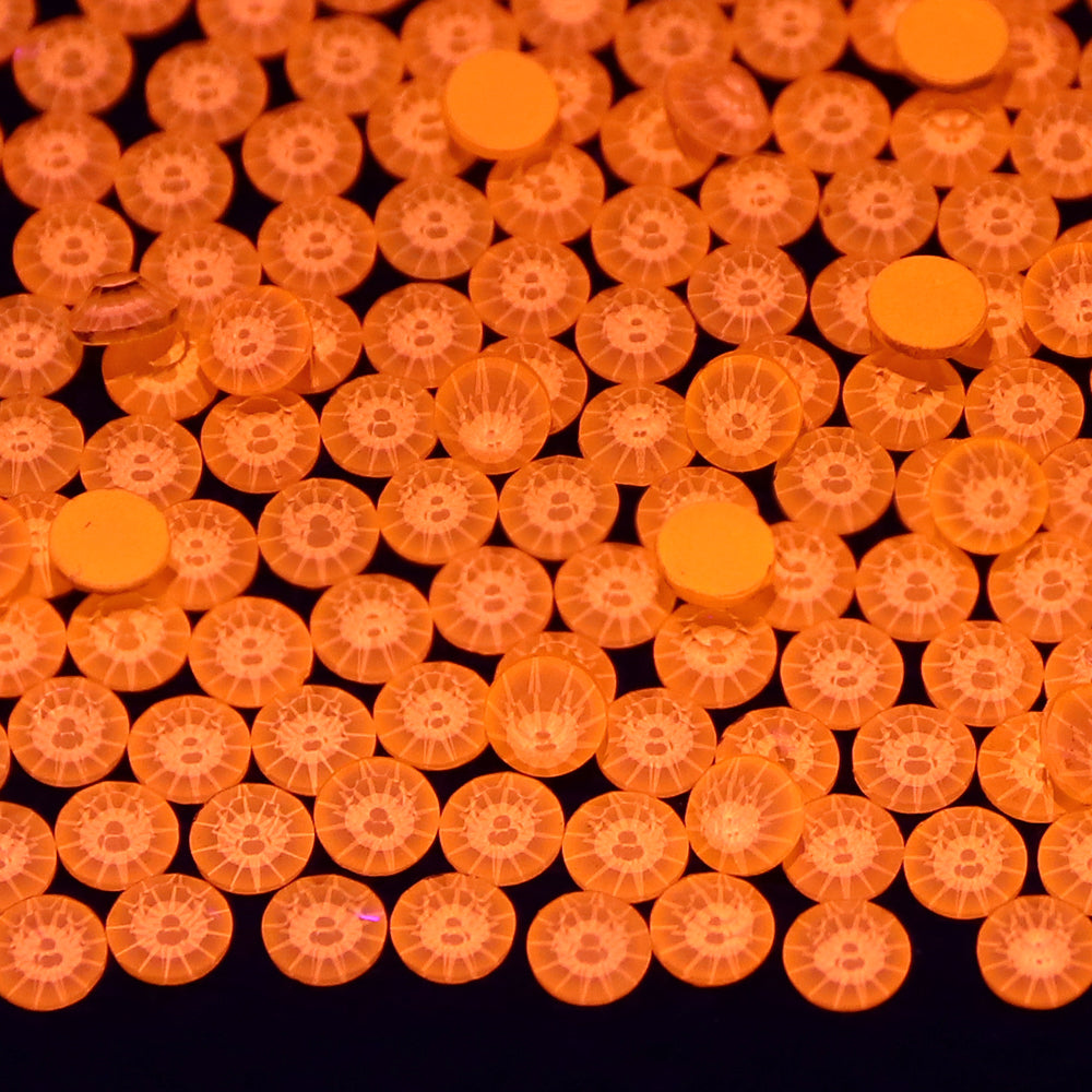 Neon Coral Orange Glass FlatBack Neon Rhinestones WholesaleRhinestone