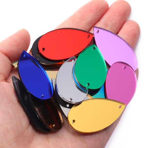 Drop Shape Multi Colors Acrylic Sew-on Mirror For Dance Costume WholesaleRhinestone