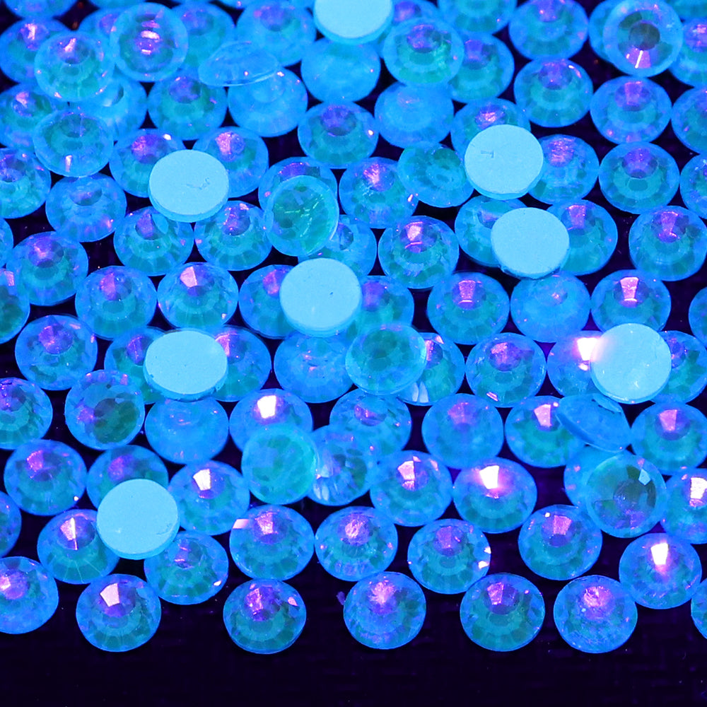 Neon Turquoise AB Glass FlatBack Neon Rhinestones