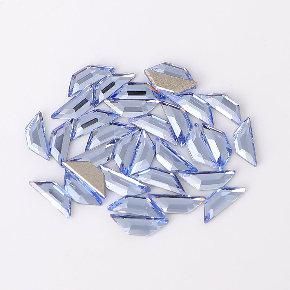 Trapeze Shape Multi Colors Small Size Glass Beveled Flat Back Fancy Rhinestones For Nail Art WholesaleRhinestone