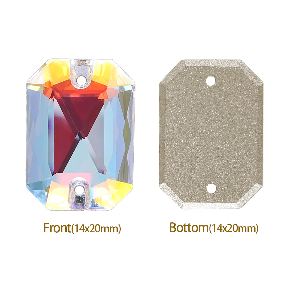 Light Crystal AB Octagon Shape High Quality Glass Sew-on Rhinestones WholesaleRhinestone