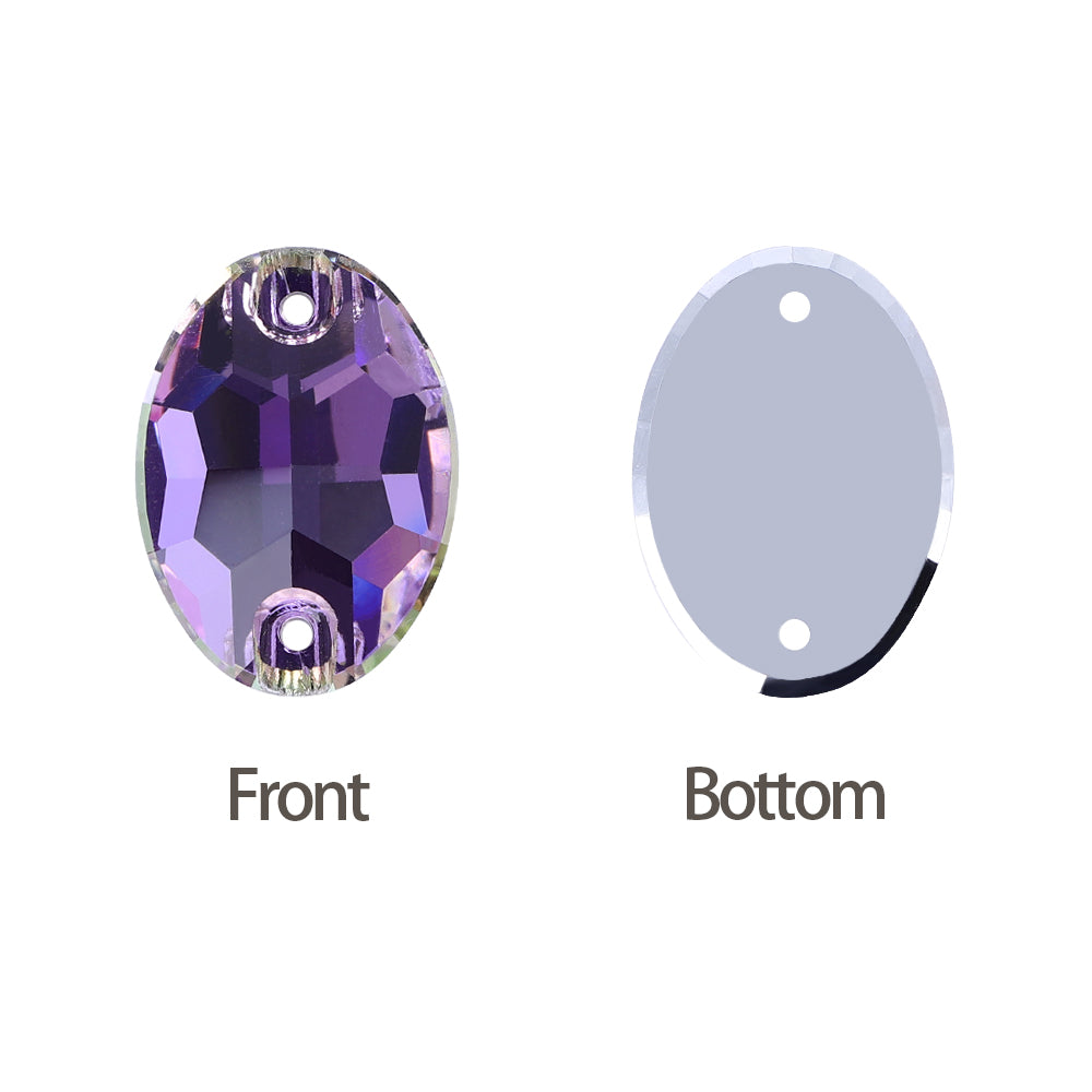 Vitrail Light Oval Shape High Quality Glass Sew-on Rhinestones Secondary image