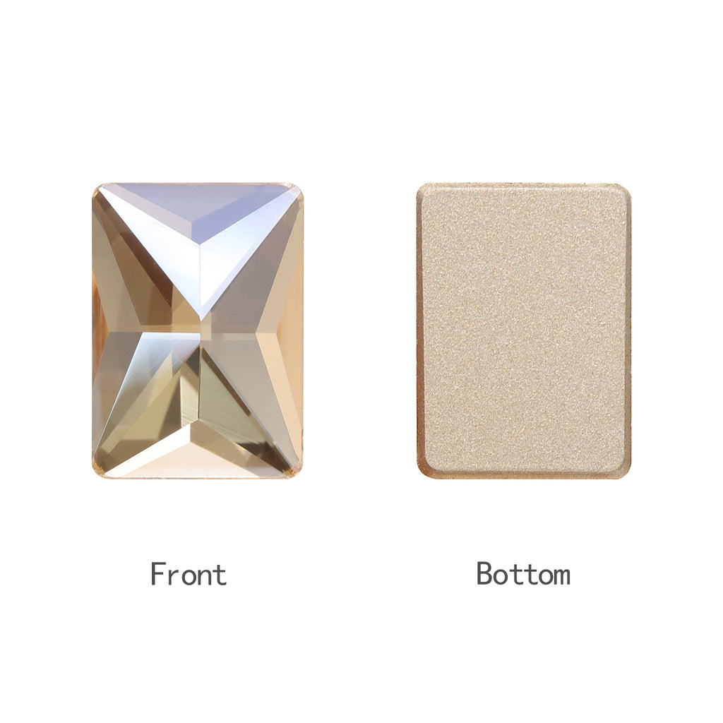 Golden Shadow Rectangle Shape High Quality Glass Beveled Flat Back Rhinestones WholesaleRhinestone