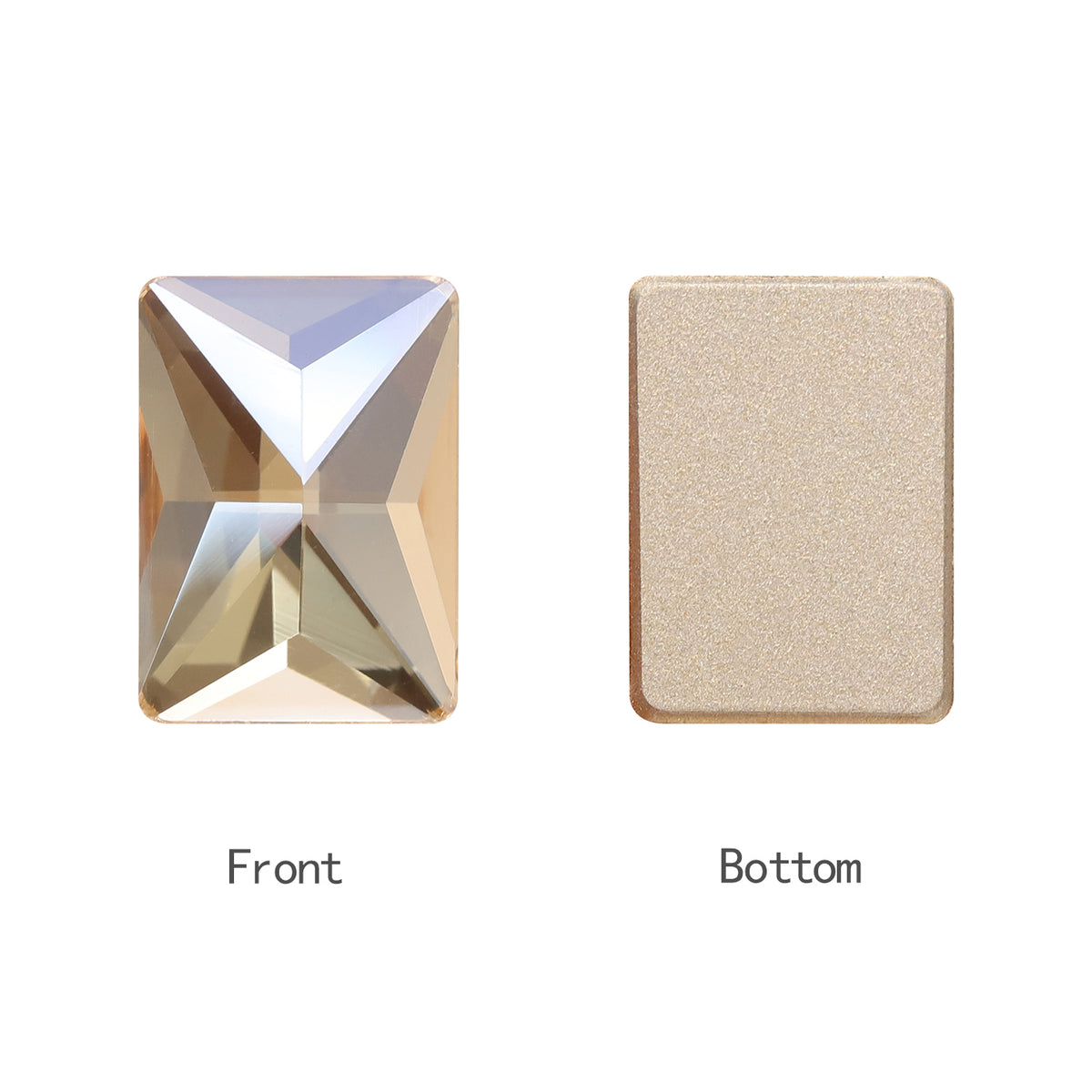 Golden Shadow Rectangle Shape High Quality Glass Beveled Flat Back Rhinestones WholesaleRhinestone