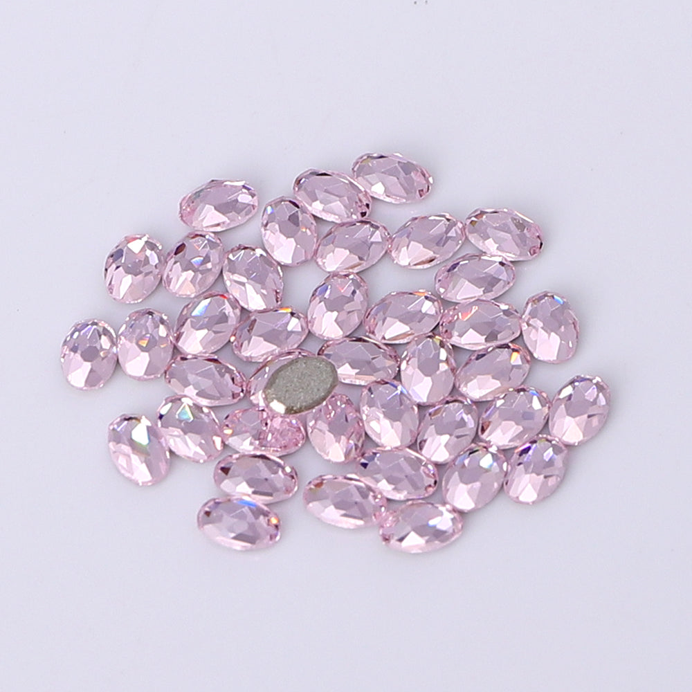Oval Shape Multi Colors Small Size Glass Beveled Flat Back Fancy Rhinestones For Nail Art WholesaleRhinestone