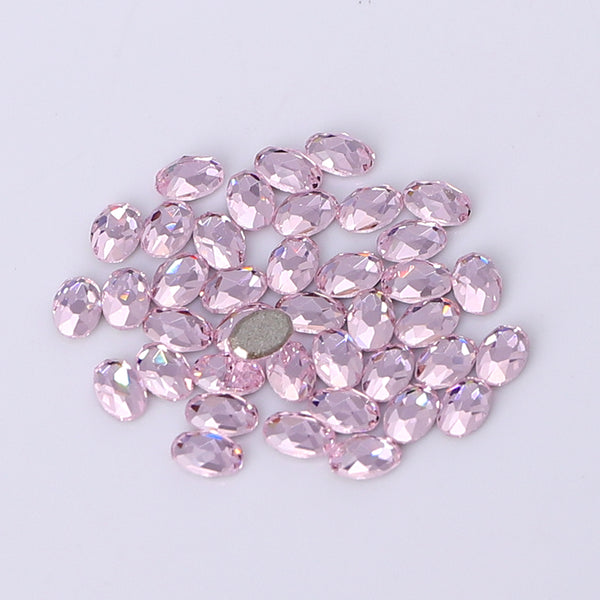 Oval Shape Multi Colors Small Size Glass Beveled Flat Back Fancy Rhinestones For Nail Art WholesaleRhinestone