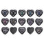 Mixed Colors Heart Shape Hematite Plated High-Quality Sew-on Alloy Charms Inlaid Cubic Zirconia WholesaleRhinestone