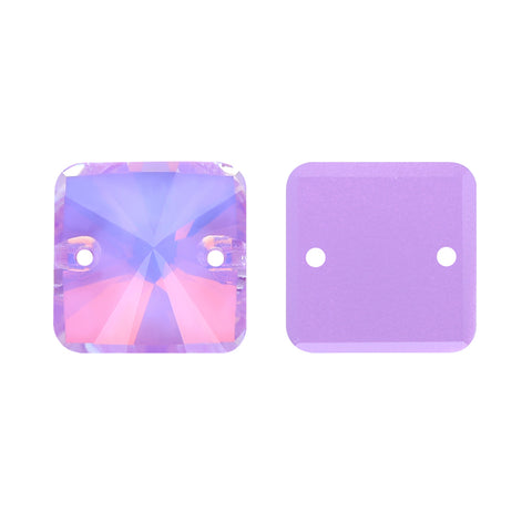 Lavender AM Rivoli Square Shape High Quality Glass Sew-on Rhinestones
