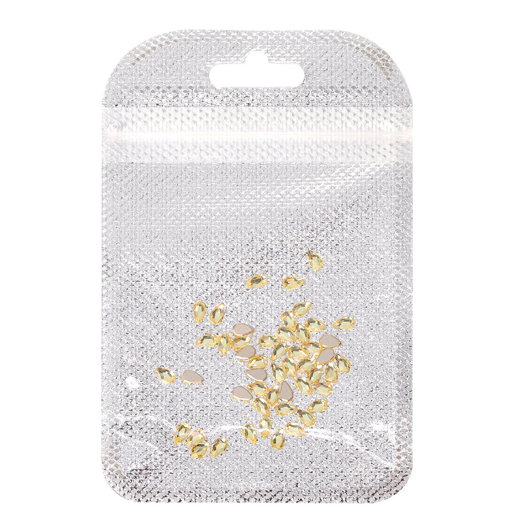 Raindrop Shape Multi Colors Small Size Glass Beveled Flat Back Fancy Rhinestones For Nail Art WholesaleRhinestone