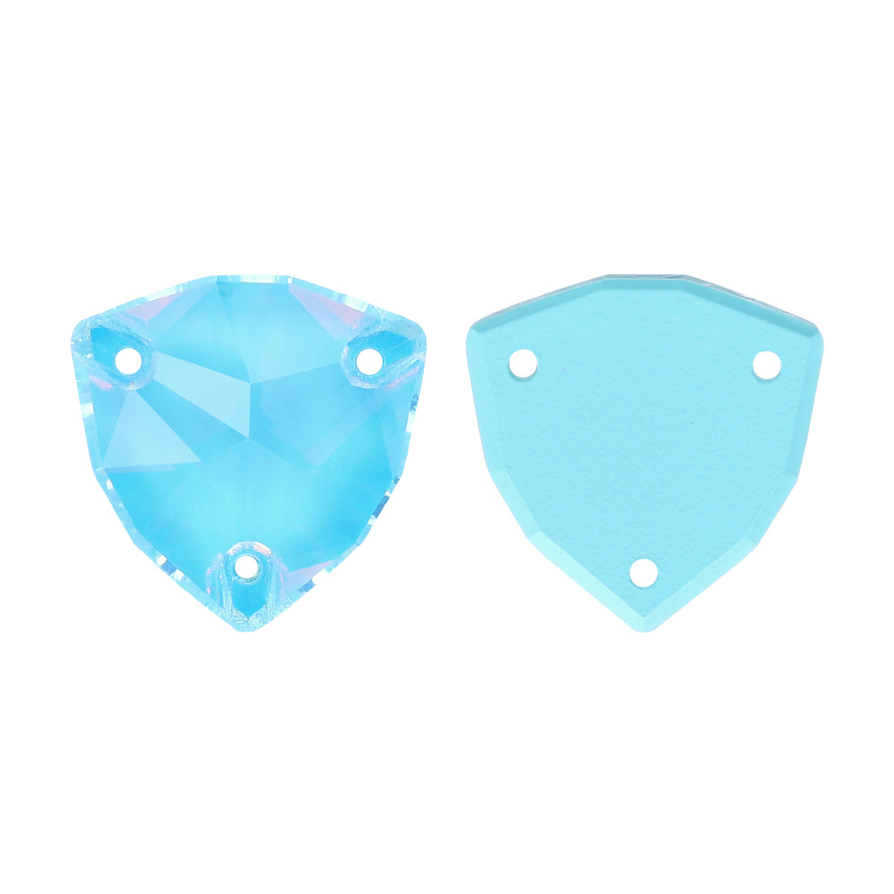 Aquamarine AM Trilliant Shape High Quality Glass Sew-on Rhinestones