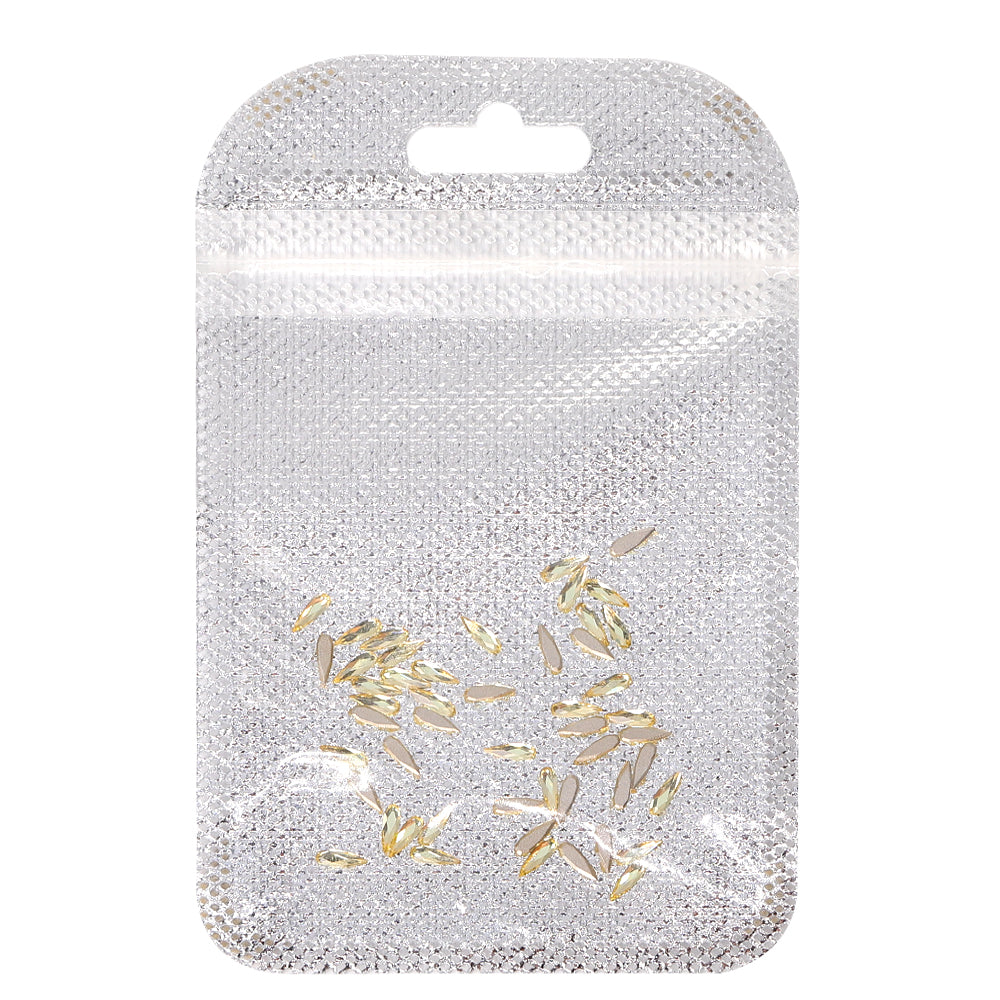 Raindrop Shape Multi Colors Small Size Glass Beveled Flat Back Fancy Rhinestones For Nail Art WholesaleRhinestone