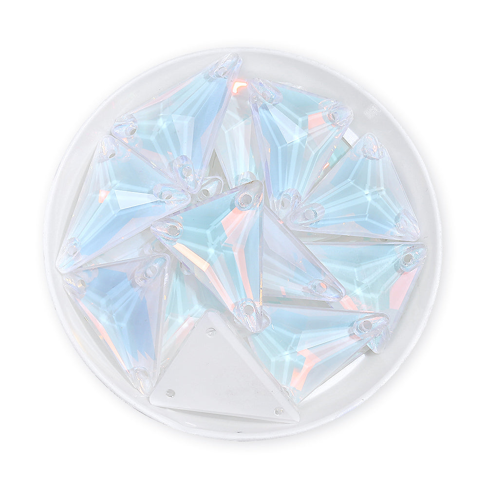 Slim Triangle Shape Crystal AM High Quality Glass Sew-on Rhinestones