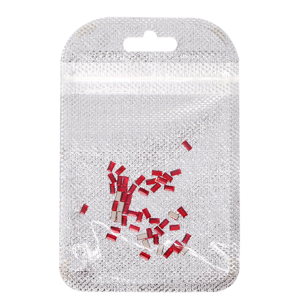 Rectangle Shape Multi Colors Small Size Glass Beveled Flat Back Fancy Rhinestones For Nail Art WholesaleRhinestone