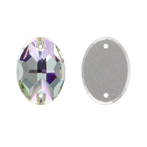Luminous Green Oval Shape High Quality Glass Sew-on Rhinestones WholesaleRhinestone Hoofdafbeelding