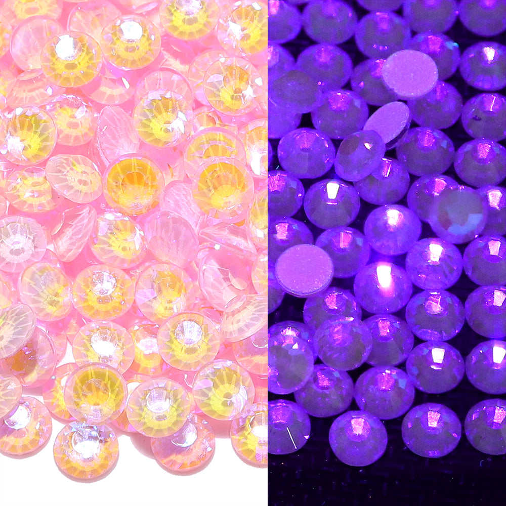 Neon Pink Snowy White AB Glass FlatBack Neon Rhinestones WholesaleRhinestone