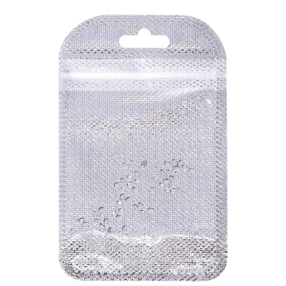 Oval Shape Multi Colors Small Size Glass Beveled Flat Back Fancy Rhinestones For Nail Art