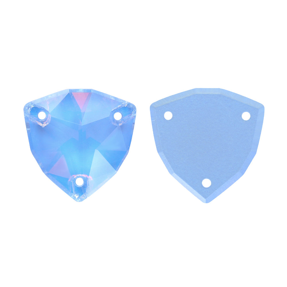 Light Sapphire AM Trilliant Shape High Quality Glass Sew-on Rhinestones