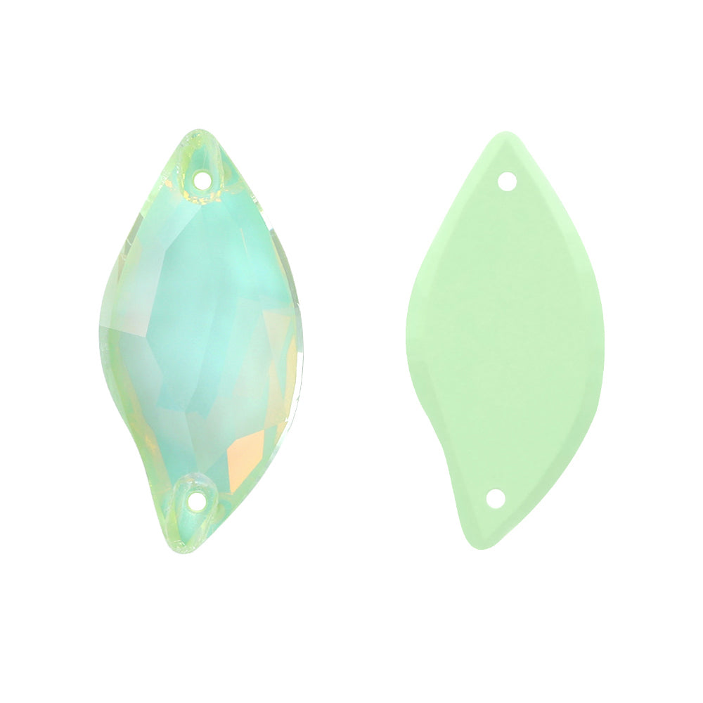 Light Azore AM Diamond Leaf Shape High Quality Glass Sew-on Rhinestones Secondary image