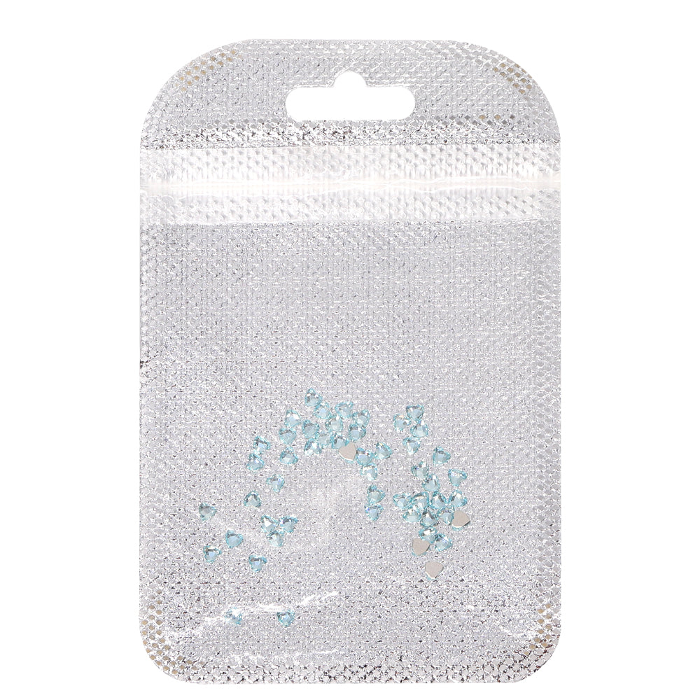 Heart Shape Multi Colors Small Size Glass Beveled Flat Back Fancy Rhinestones For Nail Art WholesaleRhinestone