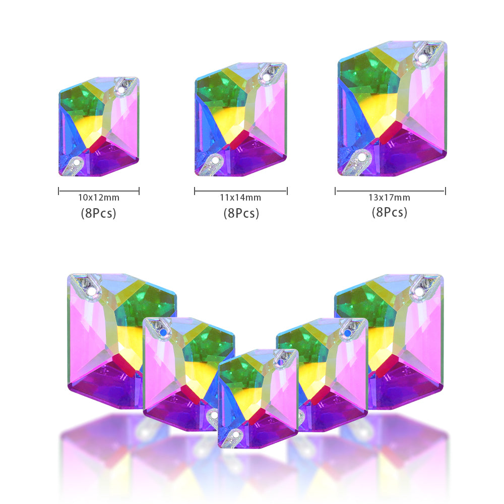 Mixed Sizes Crystal AB Cosmic Shape High Quality Glass Sew-on Rhinestones WholesaleRhinestone