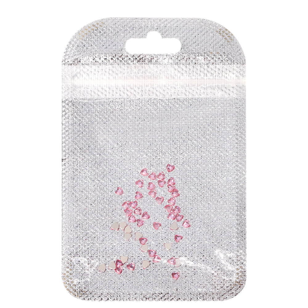 Heart Shape Multi Colors Small Size Glass Beveled Flat Back Fancy Rhinestones For Nail Art WholesaleRhinestone