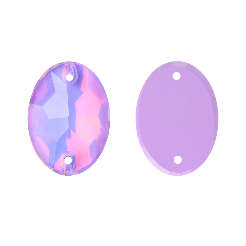 Lavender AM Oval Shape High Quality Glass Sew-on Rhinestones WholesaleRhinestone