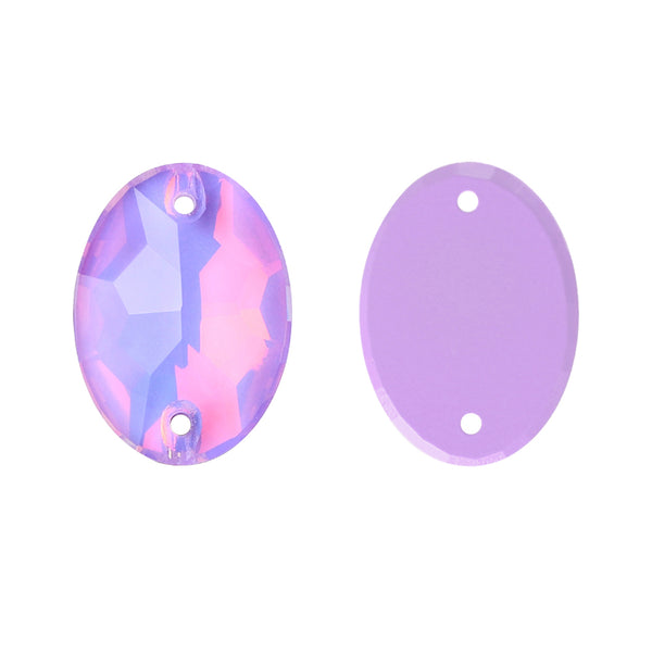 Lavender AM Oval Shape High Quality Glass Sew-on Rhinestones WholesaleRhinestone