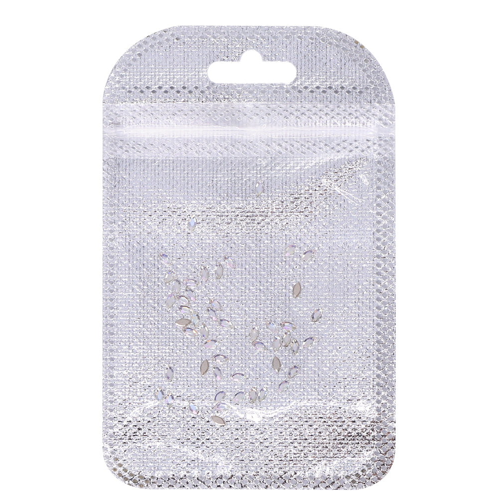 Navette Shape Multi Colors Small Size Glass Beveled Flat Back Fancy Rhinestones For Nail Art WholesaleRhinestone