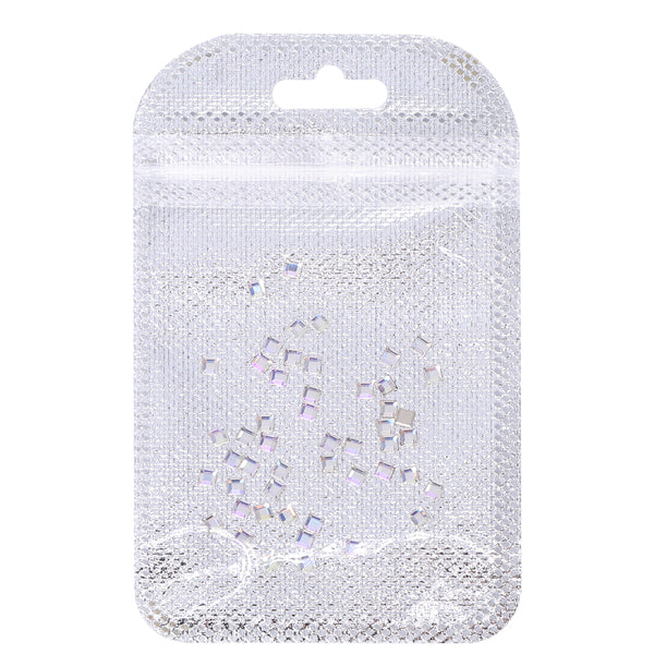 Square Shape Multi Colors Small Size Glass Beveled Flat Back Fancy Rhinestones For Nail Art WholesaleRhinestone