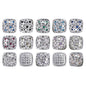 Mixed Colors Cushion Square Shape Imitation Rhodium Plated High-Quality Sew-on Alloy Charms Inlaid Cubic Zirconia WholesaleRhinestone