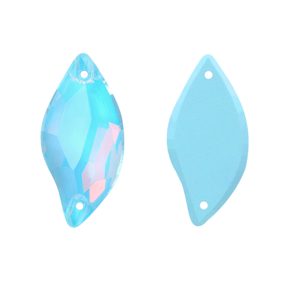 Aquamarin AM Diamantblatt Form hochwertiges Glas-Seaustonsteine Zweitbild