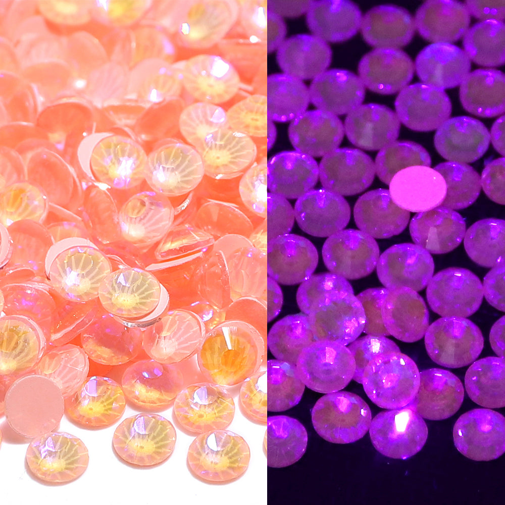 Neon Peach Pink AB Glass FlatBack Neon Rhinestones WholesaleRhinestone