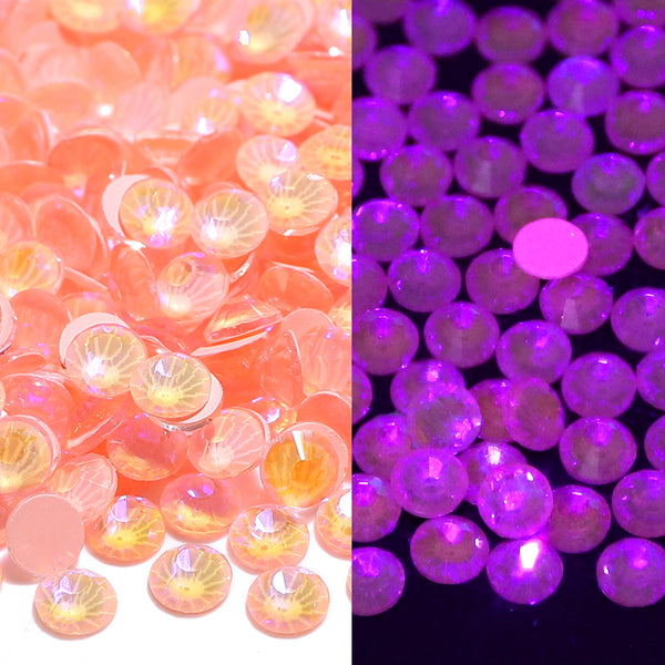 Neon Peach Pink AB Glass FlatBack Neon Rhinestones WholesaleRhinestone