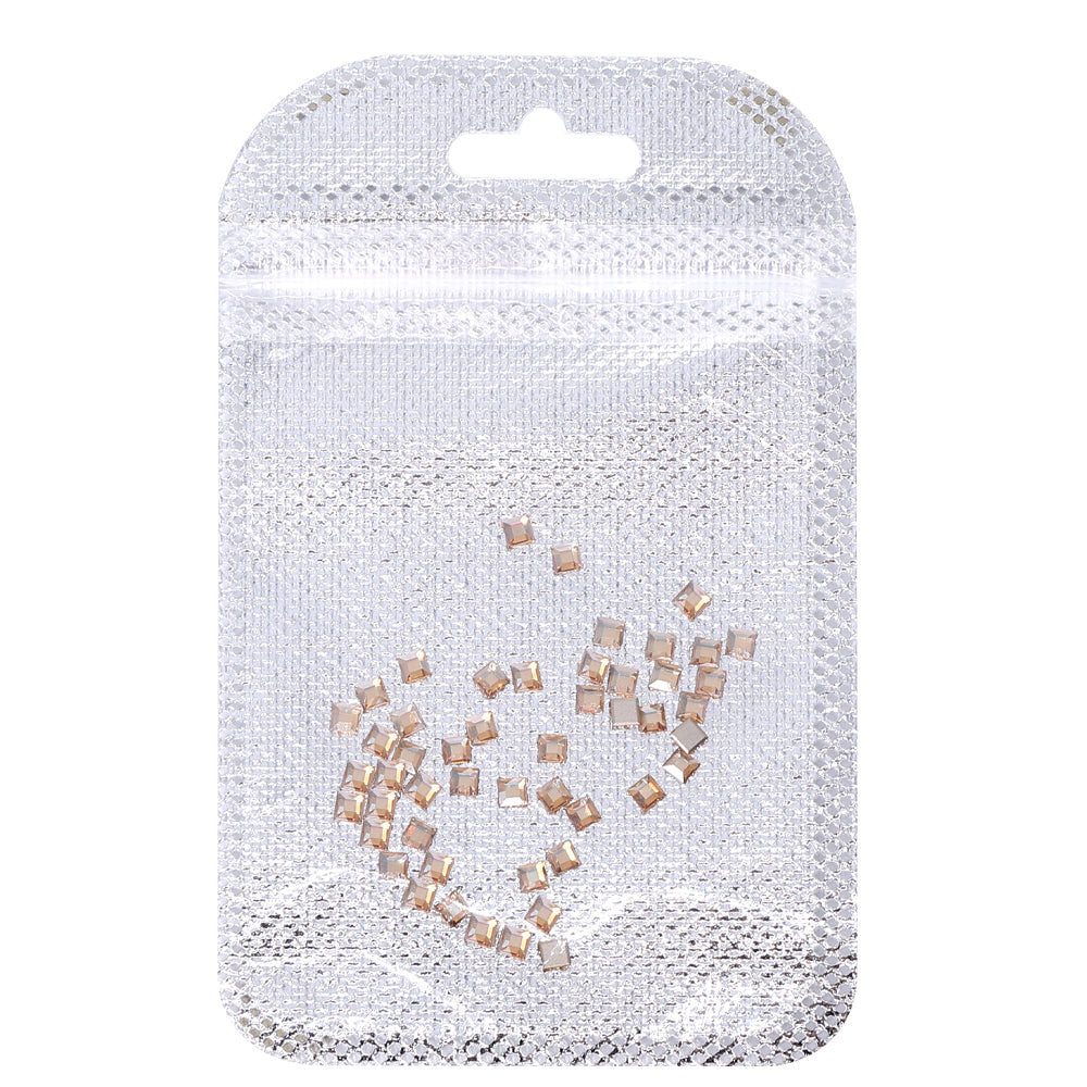 Square Shape Multi Colors Small Size Glass Beveled Flat Back Fancy Rhinestones For Nail Art WholesaleRhinestone