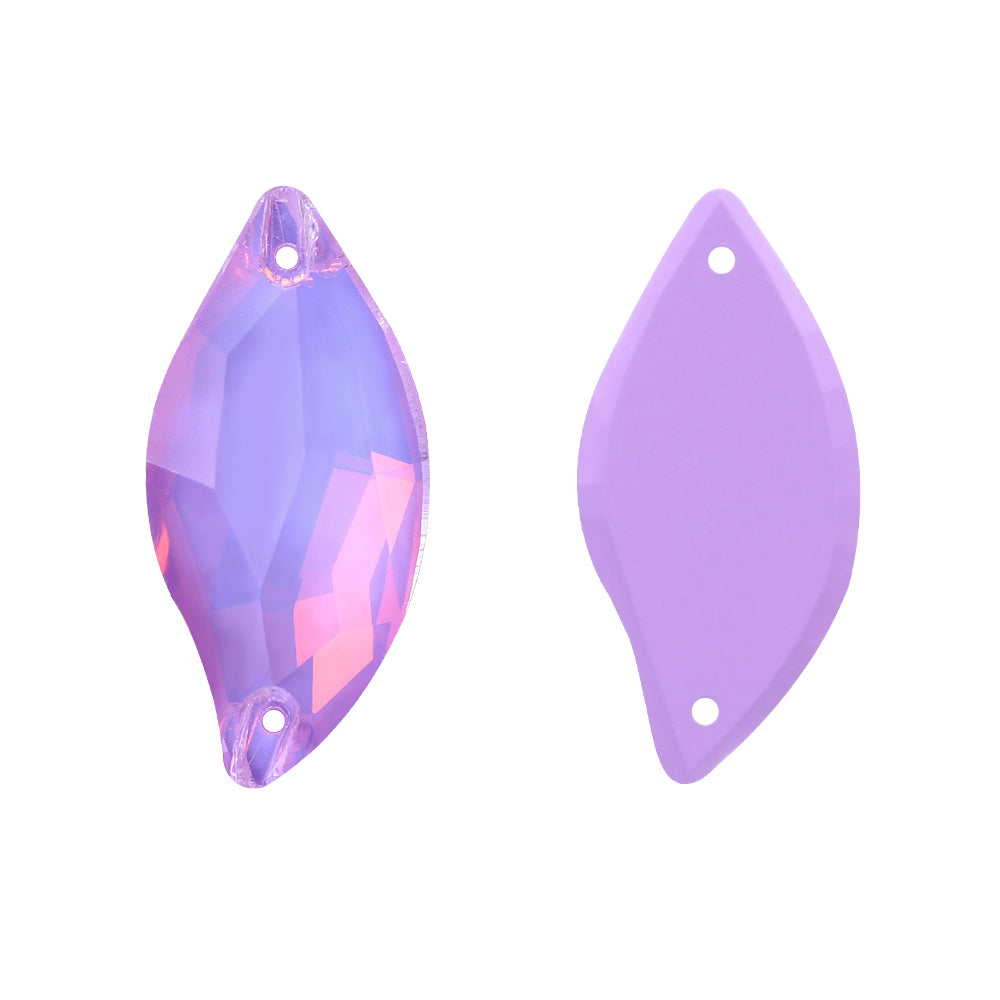 Lavender AM Diamond Leaf Shape High Quality Glass Sew-on Rhinestones Secondary image