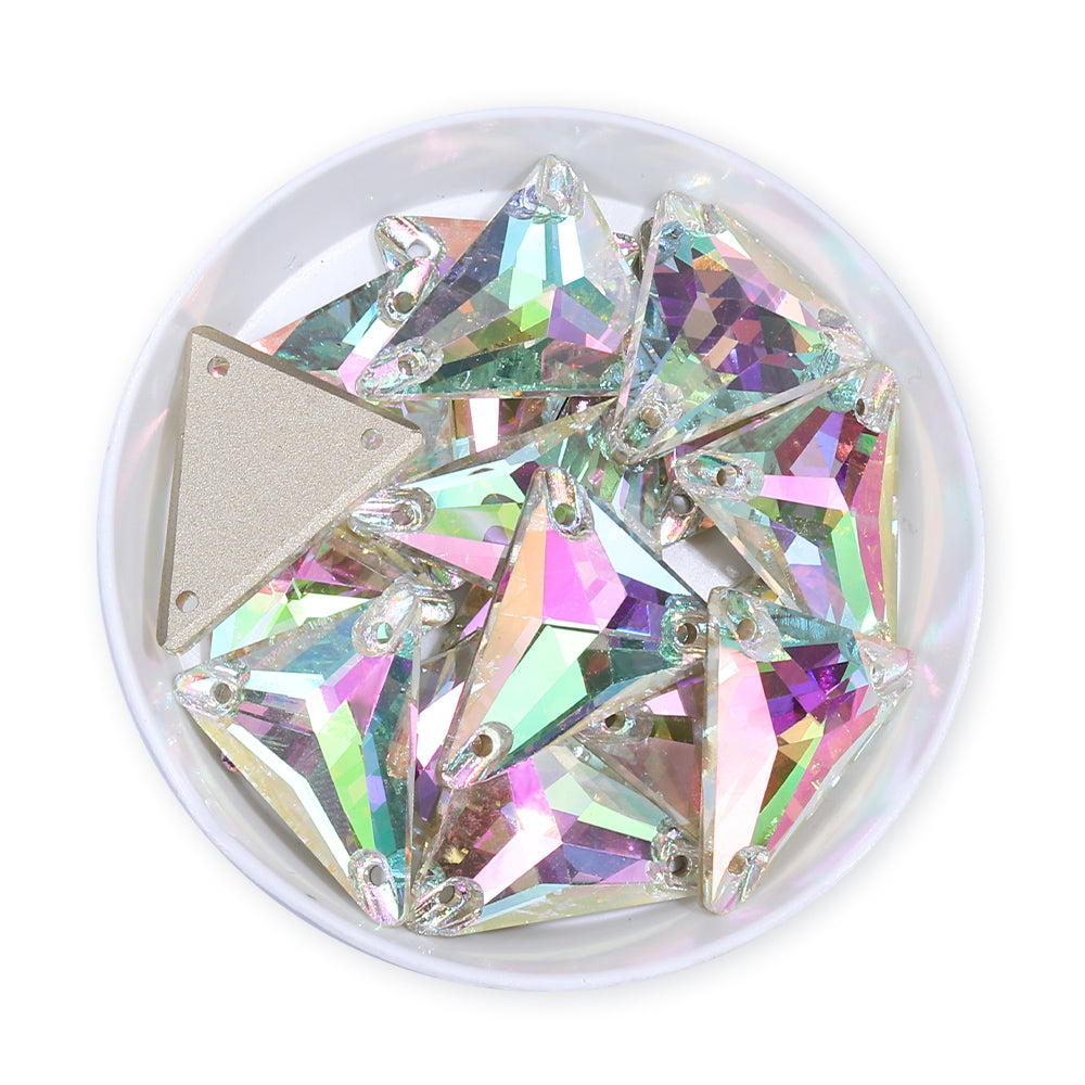 Slim Triangle Shape Crystal Phantom High Quality Glass Sew-on Rhinestones WholesaleRhinestone Main image