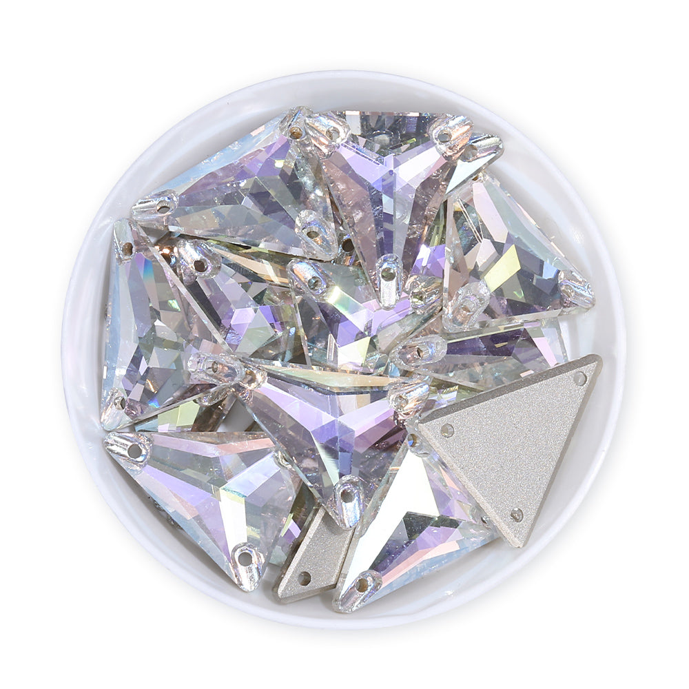 Slim Triangle Shape Crystal Transmission High Quality Glass Sew-on Rhinestones WholesaleRhinestone Main image