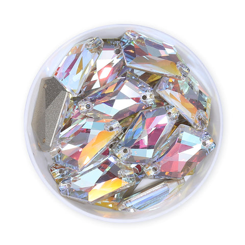 Light Crystal AB De-Art Shape High Quality Glass Sew-on Rhinestones